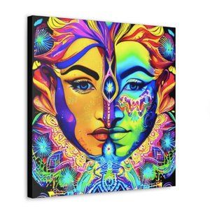 Gemini Twins Spiritual Psychedelic Art